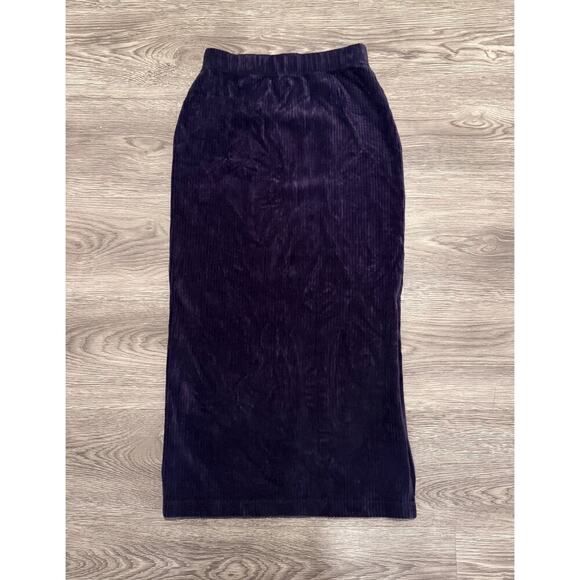 Free People Helen Midi Skirt Dark Purple Corduroy Velvet XS Whimsigoth Coquette - Picture 3 of 10